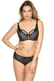 Elegant Black and Pearl Semi-Padded Lace Bra