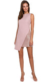 Asymmetric Modern Cut Dress with Shiny Bottom Layer