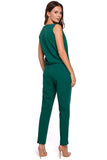 Elegant Loose-Fit Overalls with Unique Neckline Design