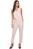 Elegant Loose-Fit Overalls with Unique Neckline Design