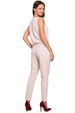 Elegant Loose-Fit Overalls with Unique Neckline Design