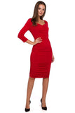 Flattering Creased Dress with Elegant Neckline