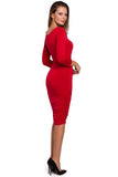 Flattering Creased Dress with Elegant Neckline