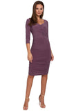 Flattering Creased Dress with Elegant Neckline Detail