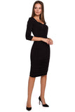Flattering Creased Dress with Elegant Neckline