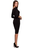 Flattering Creased Dress with Elegant Neckline