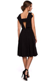 Elegant Cut Dress with Exposed Back and Flared Skirt