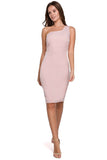 Elegant One Shoulder Pencil Dress with Concealed Zip