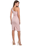 Elegant One Shoulder Pencil Dress with Concealed Zip