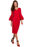 Elegant Feminine Dress with Flowing Sleeves for Occasions