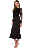 Elegant Frill Midi Pencil Skirt with Zipper Closure