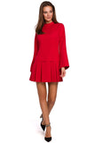Modern Stand-Up Collar Flared Sleeve Dress