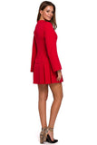 Modern Stand-Up Collar Flared Sleeve Dress