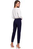 Modern Cigarette Pants with Decorative Elastic Band
