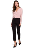 Modern Cigarette Pants with Decorative Elastic Band