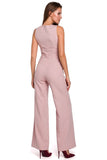 Modern Striped Overall with Feminine Silhouette Design