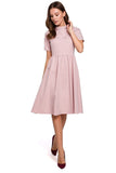 Feminine Ruffled Sleeve Dress with Rolled Collar