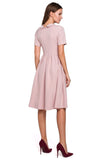 Feminine Ruffled Sleeve Dress with Rolled Collar