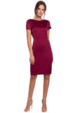 Elegant Draped Back Dress with Flowing Sleeves