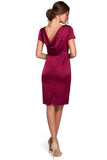 Elegant Draped Back Dress with Flowing Sleeves