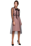 Elegant Two-Layer Tulle Dress with Fancy Collar