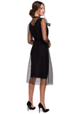 Elegant Two-Layer Tulle Dress with Fancy Collar