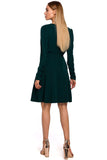 Feminine Overlap Dress with Tie Waist and Asymmetrical Frill