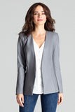 Eco-Leather Grey Tailored Jacket - Slim Fit, Unbuttoned
