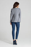 Eco-Leather Grey Tailored Jacket - Slim Fit, Unbuttoned