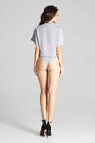 Grey Kimono Sleeve Ruffled Envelope Neck Top
