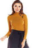 Long Sleeve Fitted Half-Golf for Office Style