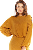 Kimono Cut Long-Sleeved Oversized Sweater with Buttons