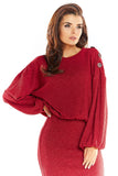 Kimono Cut Long-Sleeved Oversized Sweater with Buttons