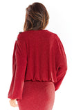 Kimono Cut Long-Sleeved Oversized Sweater with Buttons