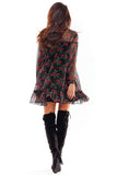 Chic Chiffon Mini Dress with Long Sleeves and Prints