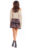 Frilled Lace Mini Skirt with Elastic Waistband