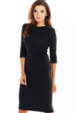 Charming Midi Dress with Long Sleeves and Decorative Tape