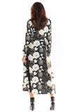 Trendy Button-Up Maxi Dress with Colorful Belt and Print