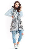 Quilted Shiny Hooded Vest in Black & Silver for Fall