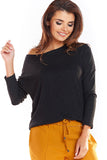 Classic Long Sleeve Knit Sweater in Soft Viscose Blend