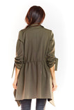 Loose-Fitting Surplice Sweatshirt with Decorative Sleeves