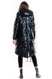 Oversized Press Stud Coat in Glossy Insulated Fabric