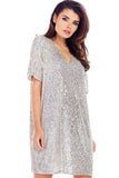 Elegant Mini Dress with Sequin Detail for Effortless Style