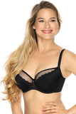 Elegant Semi-Padded Bra with Mesh and Decorative Bows