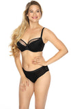 Elegant Semi-Padded Bra with Mesh and Decorative Bows