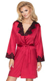Luxurious Burgundy Dressing Gown with Lace Details