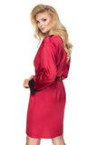 Luxurious Burgundy Dressing Gown with Lace Details