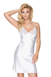 Elegant Satin Nightdress with Lace Detail - Black Pearl