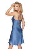 Elegant Satin Nightie with Lace and Pearl Glitter Accents