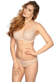 Elegant Embroidered Mesh Bra with Decorative Bows